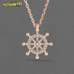 925 Silver Zircon Flower Clover Pendant Necklace