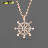 925 Silver Zircon Flower Clover Pendant Necklace