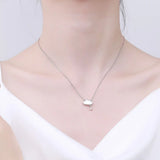 925 Silver Crystal Zircon Flower Clover Pendant Necklace