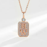 925 Sterling Silver High Crystal Zircon Flower Clover Pendant Necklace