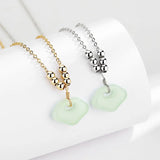 925 Silver Flower Clover Pendant Necklace with Crystal Zircon