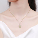 925 Sterling Silver High Crystal Zircon Flower Clover Pendant Necklace
