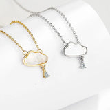 925 Silver Crystal Zircon Flower Clover Pendant Necklace