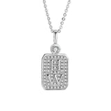 925 Sterling Silver High Crystal Zircon Flower Clover Pendant Necklace
