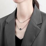 925 Silver High Stone Pendant Necklace Length