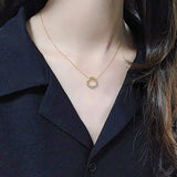 925 Sterling Silver Round Pendant Necklace 18"