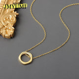 925 Sterling Silver Round Pendant Necklace 18"