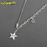 925 Sterling Silver Retro Star Pendant Necklace
