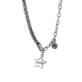 925 Sterling Silver Retro Star Pendant Necklace