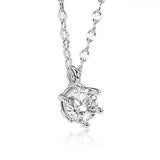 925 Silver High Round Diamond Pendant Necklace 18 inches