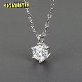 925 Silver High Round Diamond Pendant Necklace 18 inches