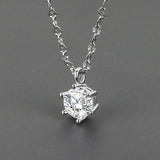 925 Silver High Round Diamond Pendant Necklace 18 inches