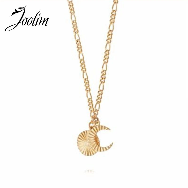 High End Sun Moon Pendant Necklace Jewelry
