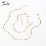 High End PVD Tarnish Pearl Dangle Hoop Earring