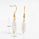 High End PVD Tarnish Pearl Dangle Hoop Earring