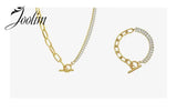 Stainless Steel Crystal Pave Necklace