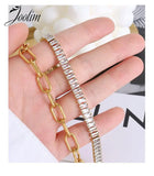 Stainless Steel Crystal Pave Necklace