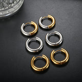 Stainless Steel Geometric Round Hoop Earrings Silver Mixed