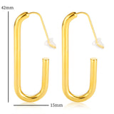 U Shape Geometric Stud Earrings Stainless Steel 18K Plated Women's Jewelry