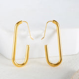 U Shape Geometric Stud Earrings Stainless Steel 18K Plated Women's Jewelry