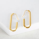 U Shape Geometric Stud Earrings Stainless Steel 18K Plated Women's Jewelry