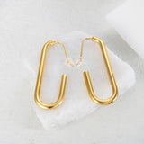U Shape Geometric Stud Earrings Stainless Steel 18K Plated Women's Jewelry