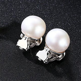 4 Colors Freshwater Pearl Clip Earrings Sterling Silver Ear Clip No Piercing