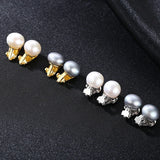 4 Colors Freshwater Pearl Clip Earrings Sterling Silver Ear Clip No Piercing