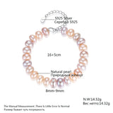 8mm-9mm Freshwater Mixed Pearl Bracelets with 925 Sterling Silver Clasp