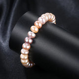 8mm-9mm Freshwater Mixed Pearl Bracelets with 925 Sterling Silver Clasp