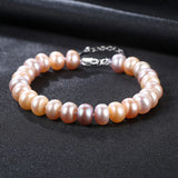 8mm-9mm Freshwater Mixed Pearl Bracelets with 925 Sterling Silver Clasp