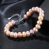 8mm-9mm Freshwater Mixed Pearl Bracelets with 925 Sterling Silver Clasp
