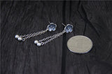 925 Silver Sakura Flower Tassel Dangle Earrings Vintage Thai Drop Earrings