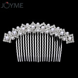 Silver Bridal Hair Combs with Pearl Rhinestone