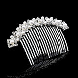 Silver Bridal Hair Combs with Pearl Rhinestone