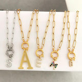 Initial Letter Necklace A-Z Women Men 45cm Stainless Steel Chain DIY