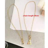 Initial Letter Necklace A-Z Women Men 45cm Stainless Steel Chain DIY