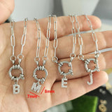 Initial Letter Necklace A-Z Women Men 45cm Stainless Steel Chain DIY