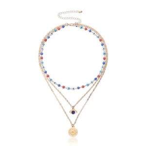 Evil Eyes Multilayer Necklaces Devil Pendant Choker Beads Party Jewelry