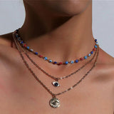 Evil Eyes Multilayer Necklaces Devil Pendant Choker Beads Party Jewelry