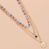 Evil Eyes Multilayer Necklaces Devil Pendant Choker Beads Party Jewelry