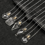 Water Drop Heart Steel Chain Essential Oil Pendant Necklace
