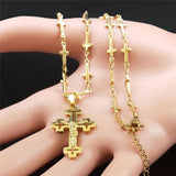 Christian Cross Stainless Steel Necklace Small Chain N6013S02