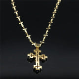 Christian Cross Stainless Steel Necklace Small Chain N6013S02