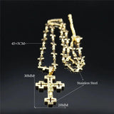 Christian Cross Stainless Steel Necklace Small Chain N6013S02