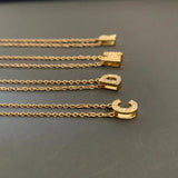 Initial Letter Necklace Pendant CZ Alphabet Charm Stainless