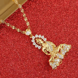 Vintage Tibetan Amitabha Buddha Buddhist Pendant Necklace Chain Jewelry