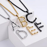 Bamboo Letter Necklace Pendant A-Z Initials Name Jewelry