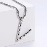 Bamboo Letter Necklace Pendant A-Z Initials Name Jewelry