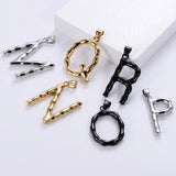 Bamboo Letter Necklace Pendant A-Z Initials Name Jewelry